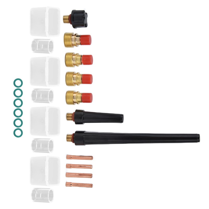 21Pcs TIG Welding Torch Kit Collets Glass Cups Back Caps