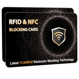 SaiTech IT 2 PK RFID Blocking Cards Protect Your Entire Wallet, Purse, and Cards from NFC Contactless Theft Wallet for Men & Women - WG Black