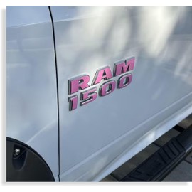 Reflective Concepts RAM 1500" Door Emblem Overlay Decals for 2013-2018 Ram 1500 - (Color: Pink)