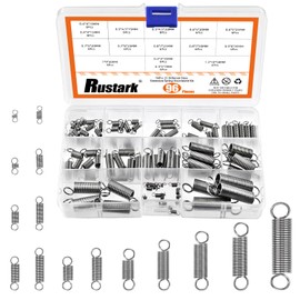 Rustark 96Pcs 15 Sizes Stainless Steel Extension Spring Assortment Kit Extension and Compression Springs Mechanical Springs with Hook End Small Spring Tension Spring for Shop Home Repairs DIY
