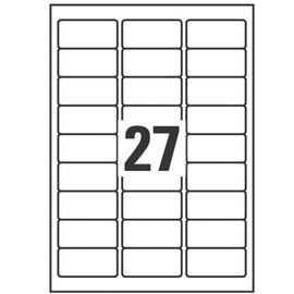 Avery Italia L4737REV-30P: White Removable Labels 63.5mm x 29.6mm - 300 Labels Per Pack