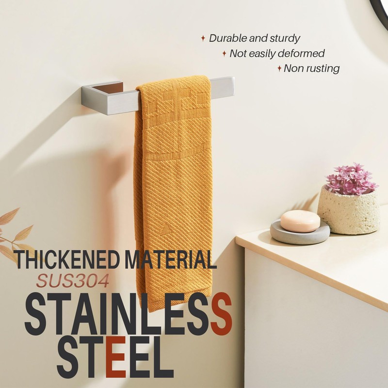 KOKOSIRI Hand Towel Bars Bath Towel Holder Brushed Nickel Wall