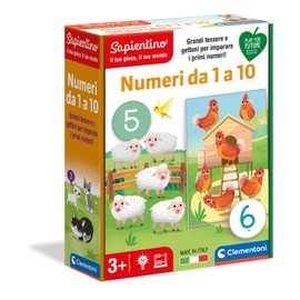 Clementoni 16310 Numeri da 1 a 10 Animals Sapientino Educational Game, Multi-Coloured, 3 Anni