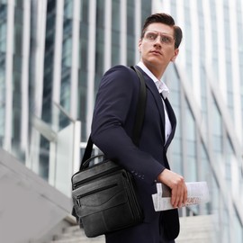 COSCOOA Shoulder Bag for Men Leather Man Bag Man Purse Crossbody Bags for Men Leather Handbag Bag for Men Messenger Briefcase Satchel Travel bag