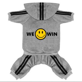 Weowin Pet Outfit - Cute Dog Hoodies Sweatshirt Tracksuit Clothes Jumpsuit Pajamas 4-Legs Grey for Puppy Small Medium Large Giant Dogs Girl or Boy (Large)