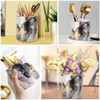 WAVEYU Marble Pencil Holder, Durable Ceramic Desk Organizer Office Supplies,Desktop