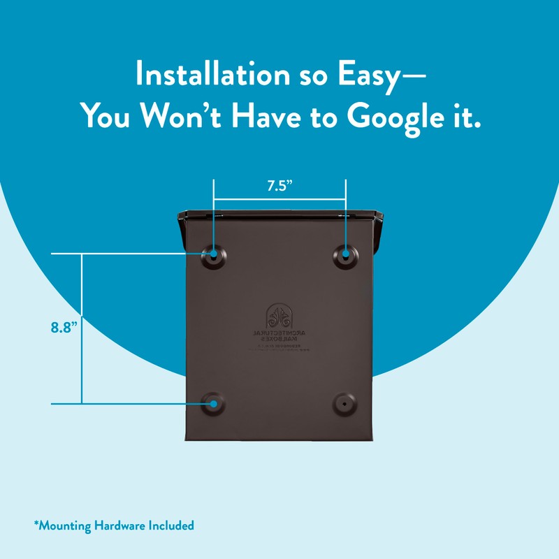 Architectural Mailboxes Bordeaux™ Locking, Wall-Mounted Mailbox for Outside, Decorative Metal