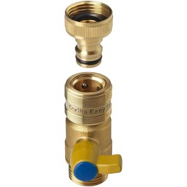 GORILLA EASY CONNECT Garden Hose Quick Connect Fittings with Ball Valve. ¾ Inch GHT Solid Brass.