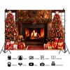 ZJRBJB 10x8ft Christmas Fireplace Photography Backdrop Rustic Fireplace Wooden House