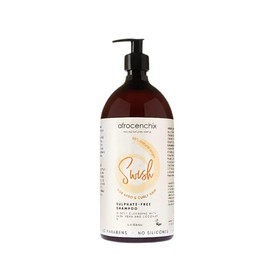 Afrocenchix Swish Sulfate Free Shampoo for Afro and Curly Hair, SLS and Sulphate Free Cleansing Shampoo with Aloe Vera and Coconut oil, 1 Litre