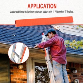 Ladder Stabilizer for Gutters and Roof, Anti-Slip Ladder Safety Covers with 1” Wide Offset “T” Profile, Ladder Gutter Protector with Strong Grip, Ladder Bumpers for Scratch Protection, 2 Pack