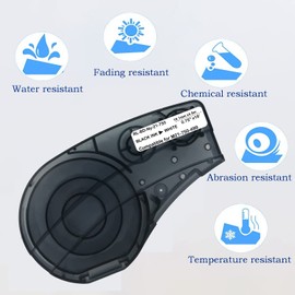 Compatible Label Tape Replacememt for M21-750-499 Cartridge, 3/4 inches Nylon Labels Tape,Black on White Nylon Cloth Film Work with BMP21-PLUS/LAB M210 LAB M211 Printer-16' Length 0.75" Width 4 Pack