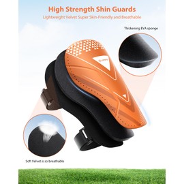 AirsFish Children's Football Certified Shin Pads, Lightweight, Durable, Non-Slip Shin Pads with Adjustable Straps, High-Strength Shin Pads, Football, for Boys and Girls