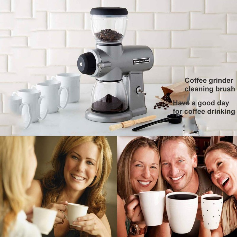 Coffee Grinder Cleaning Brush + Coffee Brush Wood Handle &