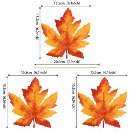 16 PCS Fall Leaves Centerpiece Sticks Autumn Maple Leaves Table Flower Centerpieces Sticks Gold Leaf Floral Decorations for Thanksgiving Wedding Birthday Party Flower Centerpieces Sticks Supplies