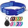 azuza Reflective Dog Collar with AirTag Holder, Pet Collar with