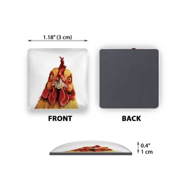 WIRESTER Set of 10 Square Glass Fridge Magnets for Refrigerator, Washer, Whiteboard, Lockers, Funny Fridge Magnet Decoration for Home, Office, Kitchen - Animal (Pig, Frog, Chicken, Raccoon, Fox, Cow)