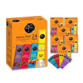 4C Powder Drink Mix Packets, Variety 6 Pack, 24 Count, Singles Stix On the Go, Refreshing Sugar Free Water Flavorings