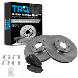 TRQ Front Brake Pad & Rotor Kit Brake Pads Brake Rotor Ceramic Compatible with 2013-2016 Hyundai Santa Fe Sport 2014 Kia Sorento