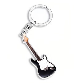 LanHong Guitar Keychain with Bottle Opener Guitar Keychain for Men Women Guitar Accessories Gifts for Guitar Lovers Dad (Black)