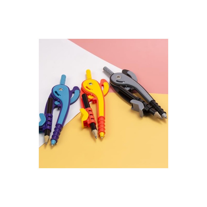 SURALIN 3 x Ergonomic Learning Compass with Safety Tip for