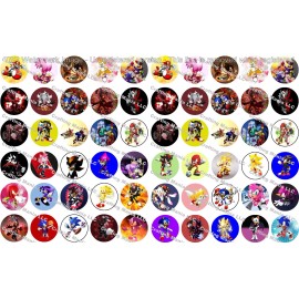 Crafting Mania LLC 60 Precut 1" Sonic Forces Bottle cap Images Set 1