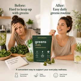 Greens Gummies for Women – Chlorella & Spirulina Vitamin Gummies for Daily Wellness Support