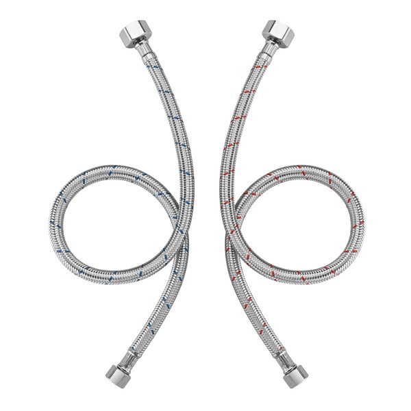 sumerain Braided Stainless Steel Faucet Supply Lines 24 Inch Length