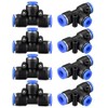 sourcing map Plastic Tee Push to Connect Tube Fittings 5/16"