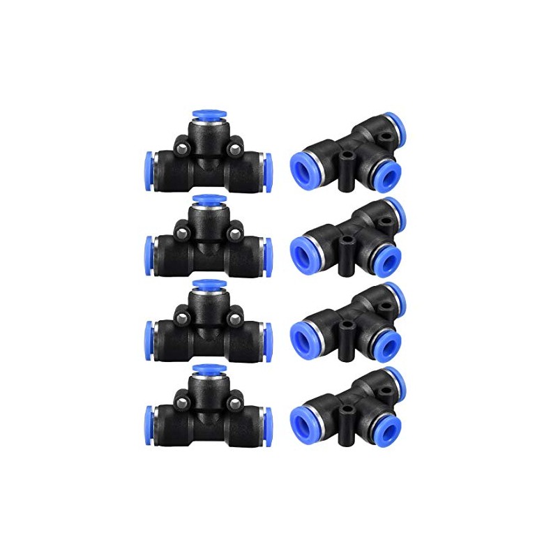 sourcing map Plastic Tee Push to Connect Tube Fittings 5/16"