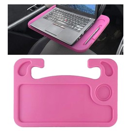 GLSOWEE Car Steering Wheel Tray, Computer Office Car Table Tray, Auto Steering Wheel Desk for Eating, Multipurpose Car Desk Travel Accessories for Most Vehicles Steering Wheel (Pink)
