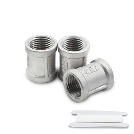 Bwintech 6 Pcs 1/2" Female to 1/2" Female BSP Thread Stainless Steel 304 Coupling Connector for Pipe Connecting Conversion