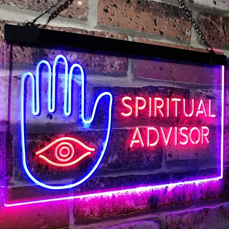 Spiritual Advisor Eye Dual Color LED Neon Sign Red &