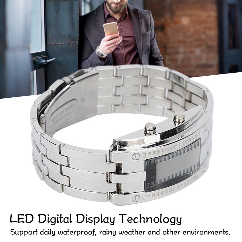 Men's Watch Fashion Exquisite Waterproof Alloy Men's LED Watch with