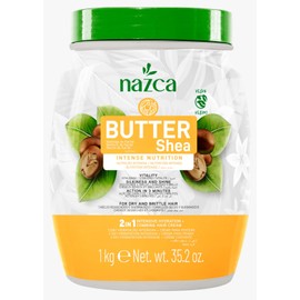 NAZCA Shea Butter Hair Jar 2-in-1 Hair Cream & Cream To Comb, for Dry & Brittle Hair, Intensive Hydration, Shine & Softness, Coconut Oil, Avocado Oil, Macadamia Oil, Vegan, 1kg / 35.2oz