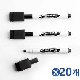 (JQ) Magnetic Board Marker Pen with Eraser, Black, 3 Packs x 20 Pieces / (제이큐)자석형 지우개달린 보드마카 마카펜 검정색 3Px20개