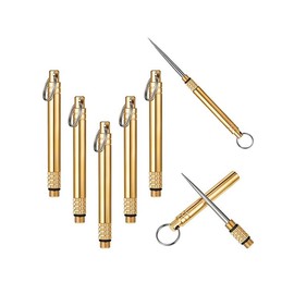 Portable Titanium Toothpicks, Fall Pocket Toothpicks Keychain, Brass Toothpick Holder for Picnic Camping Accessories, Trendy Exquisite Keychain for Birthday Gift