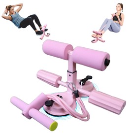 Portable Sit Up Bar Floor Holder with 2 Strong Suction Cups for Abs, Pull Up Bar, Sticky Pad, Adjustable Ab Training Auxiliary Device for Thigh, Workout for Office Home Gym for Men and Women
