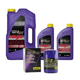 Royal Purple HMX® 5W-30 Synthetic High Mileage Motor Oil – 7 quarts and a 20-51A Extended Life Premium Oil Filter