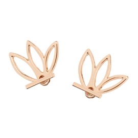 SAFIGLE Hollow-out Lotus Earring Stud Modern Women's Fashion Jewelry Gold Ear Ring for Engagement Present for Women