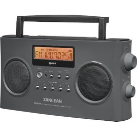 Sangean PR-D15 AM/FM-Stereo RDS Digital Portable Radio with Built-in Battery Charger, Gray