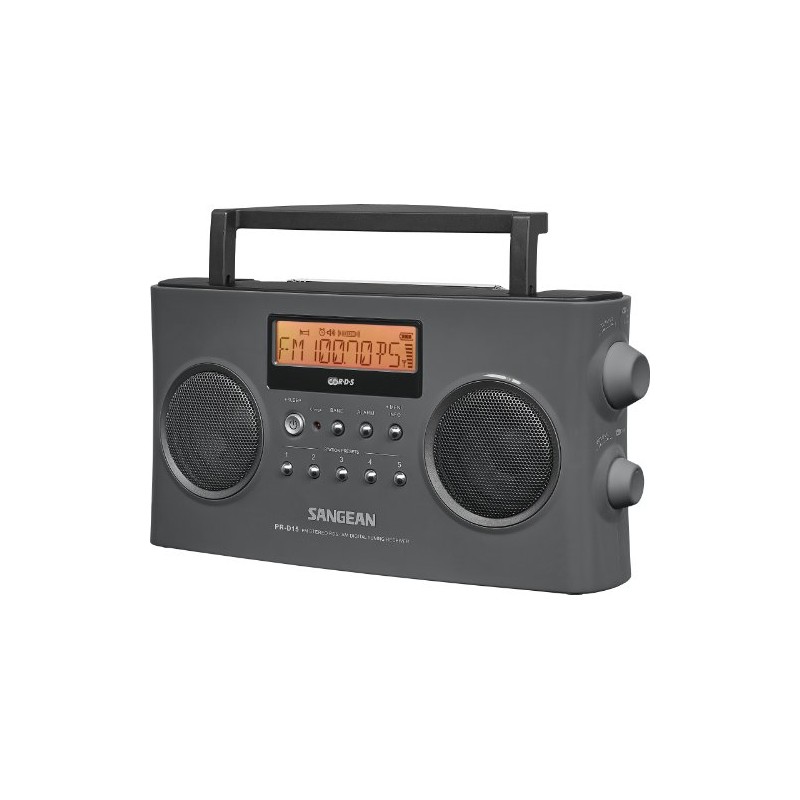 Sangean PR-D15 AM/FM-Stereo RDS Digital Portable Radio with Built-in Battery