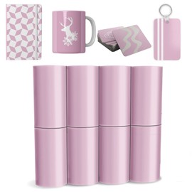 Infusible Transfer Ink Sheets-Solor color-Sublimation Paper for Mugs T-Shirts Cup Coasters,Pink，8psc，4.5"x12"