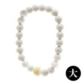Buddhist Germanium Prayer Bead Bracelet (Large) (White)