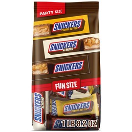 SNICKERS Original, Peanut Butter & Almond Fun Size Milk Chocolate Candy Bars Variety Assortment, Party Size, 24.02 Oz Bulk Bag