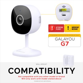 2-Pack Wall Mount for Galayou G7 Cam 2K Wi-Fi Baby Monitor Security Camera, Easy to Install Holder Bracket, Adhesive & Screw-in Mounting - (White)