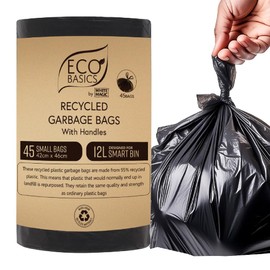 White Magic Eco Basics Degradable Garbage Bags 12 litre Capacity, Small, 45 Pieces