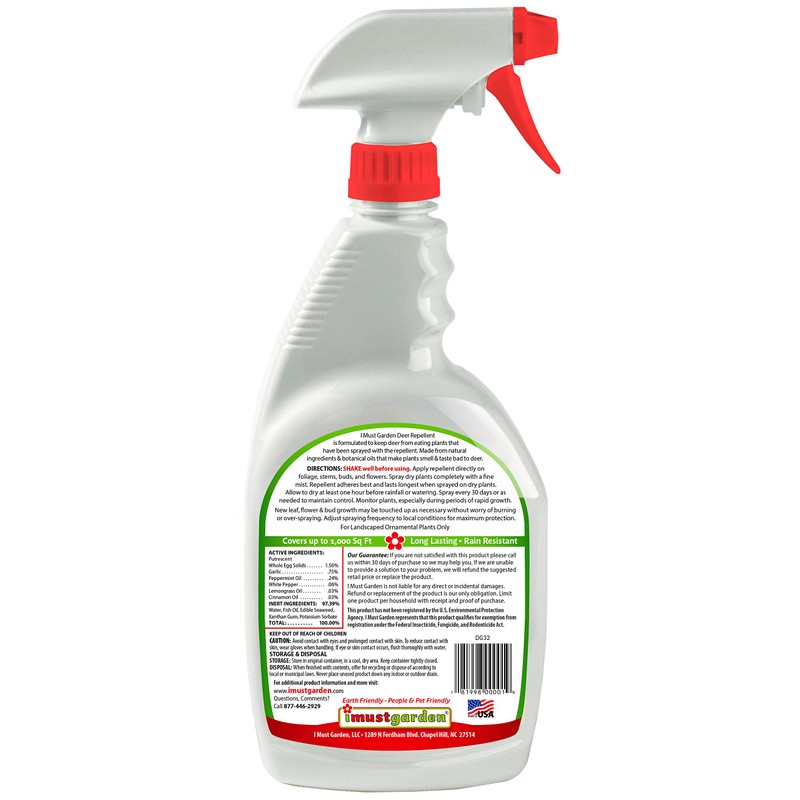 I Must Garden Deer Repellent: Mint Scent Deer Spray for