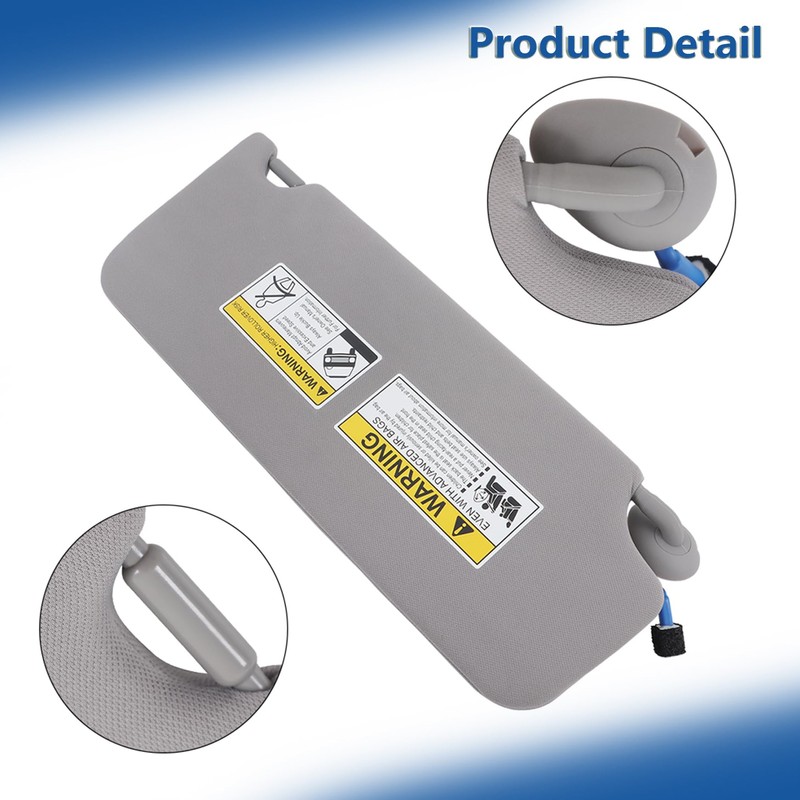 Silscvtt Gray Sun Visor Driver Side with Mirror and Light