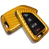 Key Fob Cover Compatible with Toyota Supra GR A90 A91 MK5 2019-2024,Real Glass Fiber Smart Remote Key Fob Case Compatible with Toyota Supra Accessories, Yellow